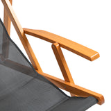 easycomfort easycomfort set 2 sdraio da giardino pieghevoli con schienale regolabile su 3 livelli legno e tessuto a rete grigio