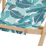 easycomfort easycomfort set 2 sdraio da giardino pieghevoli in legno con schienale reclinabile a 4 livelli fantasia tropicale