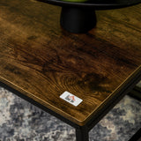 easycomfort easycomfort set 2 tavolini da caffe sovrapponibili stile industriale in mdf e acciaio nero e marrone rustico