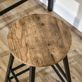 easycomfort easycomfort set 3 pezzi con 2 sgabelli da bar e tavolo da bar alto in mdf e acciaio per cucina sala da pranzo e soggiorno