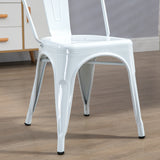 easycomfort easycomfort set da 4 sedie da cucina impilabili dallo stile industriale in acciaio 45x53x85 cm bianco