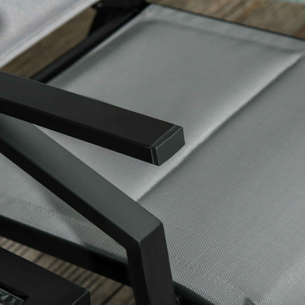 easycomfort easycomfort set da giardino con 2 sedie a sdraio reclinabili imbottite e tavolino in vetro grigio