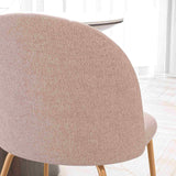 easycomfort easycomfort set di 2 sedie da pranzo in tessuto effetto lino con gambe in acciaio 55 5x59x81 cm rosa e oro