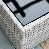 easycomfort easycomfort set mobili da giardino 4 pezzi in rattan pe salotto da esterno con 3 divani e 1 tavolino da caffe cuscini rimovibili e lavabili grigio