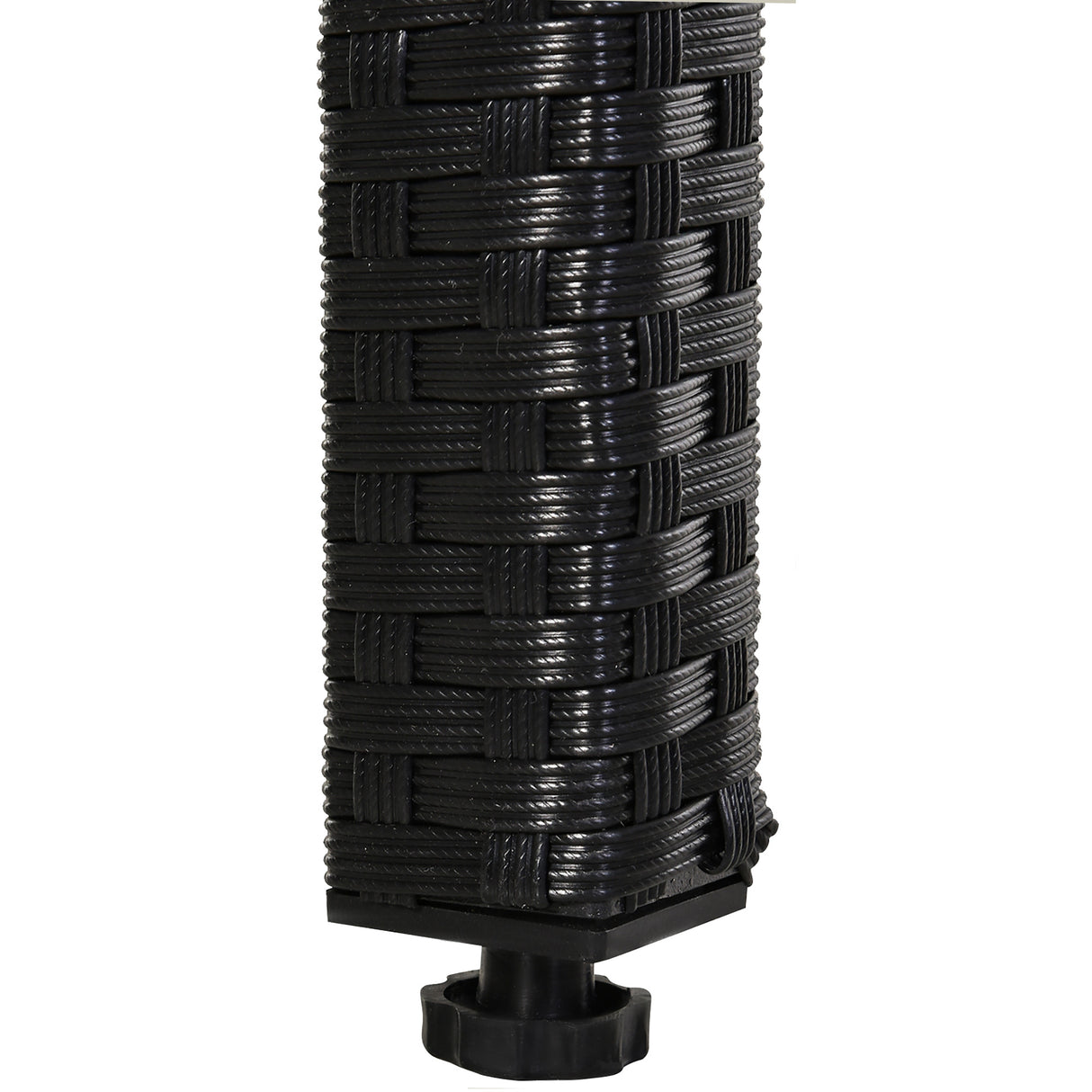 easycomfort easycomfort set mobili da giardino rattan 5 pezzi tavolo 2 sedie 2 poggiapiedi con cuscini combinabili a rettangolo nero