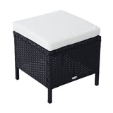 easycomfort easycomfort set mobili in pe rattan da esterno giardino 6 pezzi divano con cuscini e tavolino nero