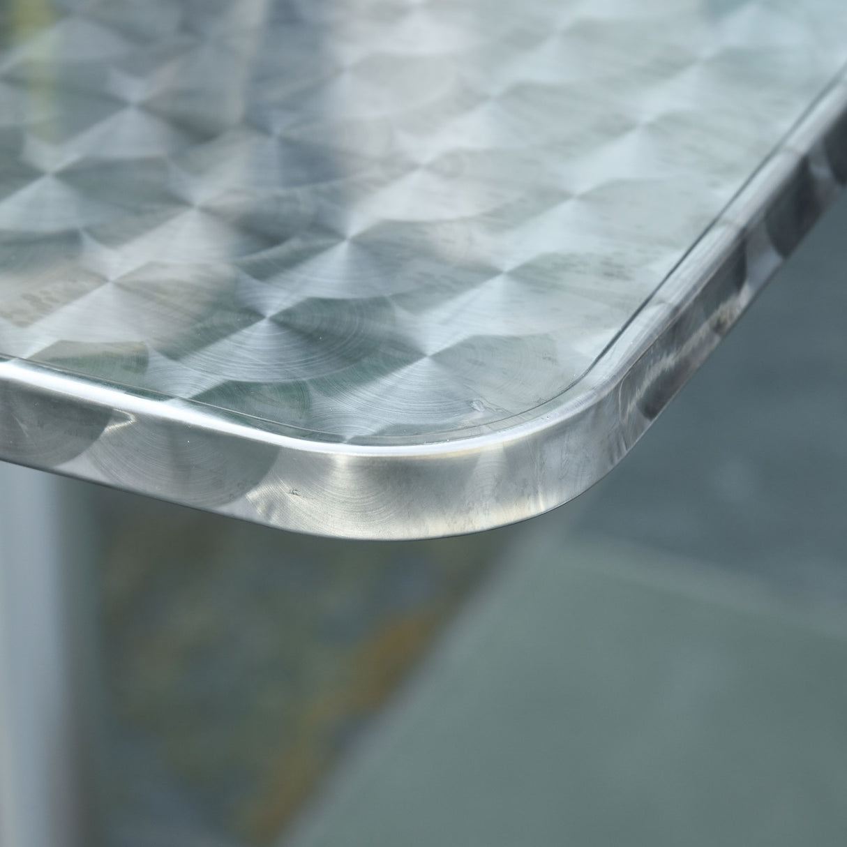 easycomfort easycomfort set tavolino e 2 sedie da esterno e giardino in alluminio e acciaio inox