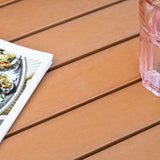 easycomfort easycomfort set tavolo e 2 sedie da esterno in alluminio con finitura effetto legno