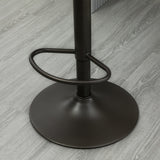 easycomfort easycomfort sgabello regolabile vintage da bar e cucina set 2 pezzi con poggiapiedi base in acciaio e rivestimento in pelle 45x54x96 117cm marrone e grigio