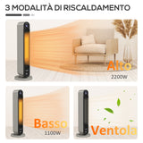 easycomfort easycomfort stufa elettrica oscillante a 3 modalita temperatura regolabile e telecomando 25x73 5 cm argento