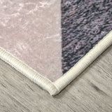 easycomfort easycomfort tappeto moderno pelo corto con triangoli in poliestere per interni 200x140cm grigio nero e bianco