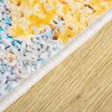 easycomfort easycomfort tappeto moderno pelo corto in poliestere per interni 200x140cm grigio giallo bianco