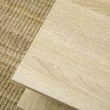 easycomfort easycomfort tavolino basso da salotto a 2 livelli in truciolato con ripiani aperti 70x70x36 5 cm color legno