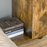 easycomfort easycomfort tavolino con mensola e vano laterale in legno marrone