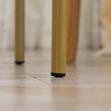 easycomfort easycomfort tavolino da caffe con piano dappoggio effetto marmo e struttura in metallo dorato 55x45cm bianco