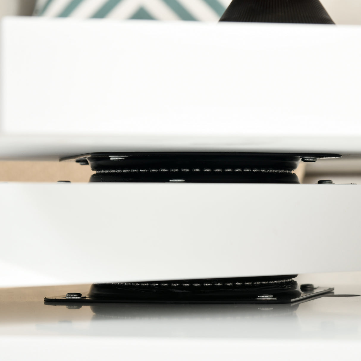 easycomfort easycomfort tavolino da caffe da salotto e studio a 3 livelli in mdf con 2 piani rotanti 60x60x33 5 cm bianco