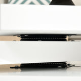 easycomfort easycomfort tavolino da caffe da salotto e studio a 3 livelli in mdf con 2 piani rotanti 60x60x33 5 cm bianco