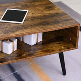 easycomfort easycomfort tavolino da caffe per soggiorno in stile industriale tavolino da salotto moderno con 1 cassetto e 1 ripiano 110x55x45cm nero e color legno ean 8054144132709