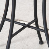 easycomfort easycomfort tavolino da giardino rotondo a mosaico in metallo con piano in ceramica 35 5x53 5cm blu