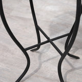 easycomfort easycomfort tavolino da giardino rotondo con piano dappoggio a mosaico 35 5x53 5cm