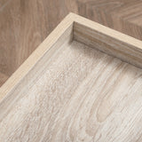 easycomfort easycomfort tavolino da salotto basso a 2 livelli con bordo rialzato in mdf e metallo 100x50x46 5 cm color legno