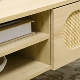 easycomfort easycomfort tavolino da salotto con cassetto e gambe in metallo stile boho 100x59 5x44 3cm naturale