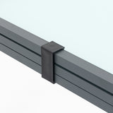 easycomfort easycomfort tavolo da giardino allungabile con piano in vetro 270x90x73cm grigio