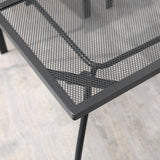 easycomfort easycomfort tavolo da giardino rettangolare con piano dappoggio a rete 150x90x73cm nero