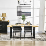 easycomfort easycomfort tavolo da pranzo per 6 persone in legno con base in acciaio e piedini regolabili 180x90x76cm