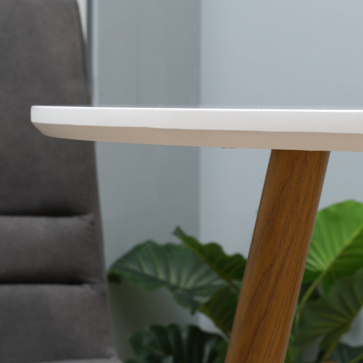 easycomfort easycomfort tavolo da pranzo rotondo per 2 persone in mdf e metallo 72x75 cm bianco e color legno