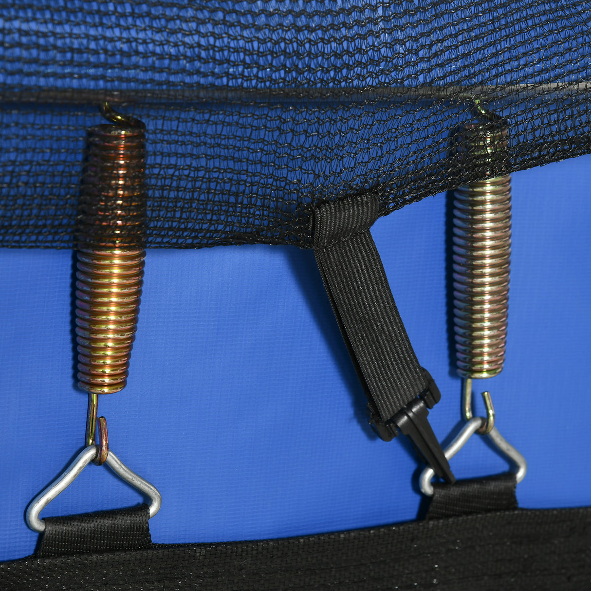 easycomfort easycomfort trampolino elastico 210cm per bambini e adulti con rete e imbottiture blu