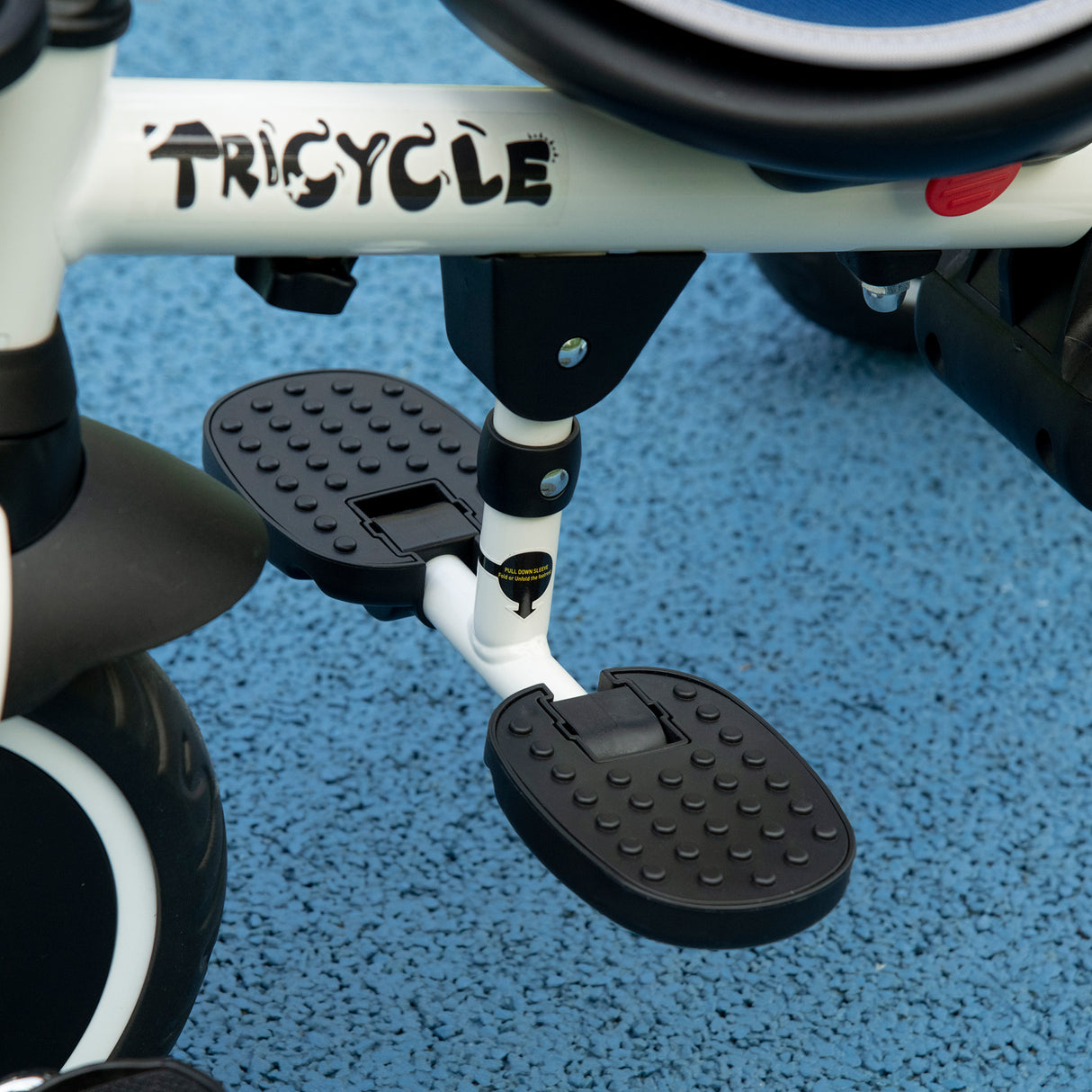 easycomfort easycomfort triciclo per bambini 12 50 mesi con maniglia di spinta tettuccio e poggiapiedi 110x58x100 cm blu e bianco