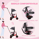 easycomfort easycomfort triciclo per bambini con maniglione 3 in 1 e tettuccio regolabile eta 18 48 mesi rosso